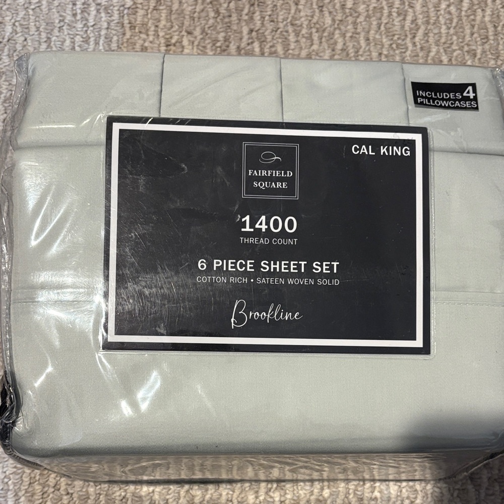 Brookline 6-Piece Cal King Sheet Set - Light Sage